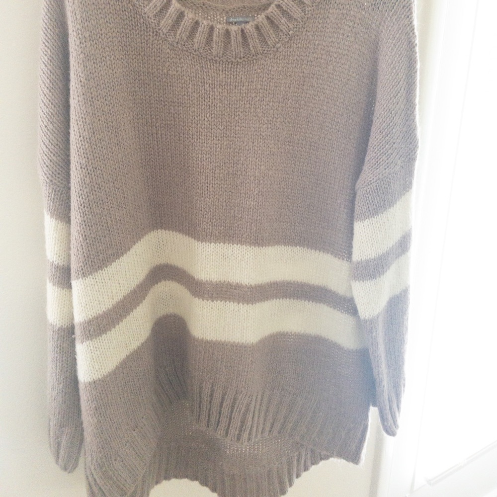 Purple and White Oversized Sweater